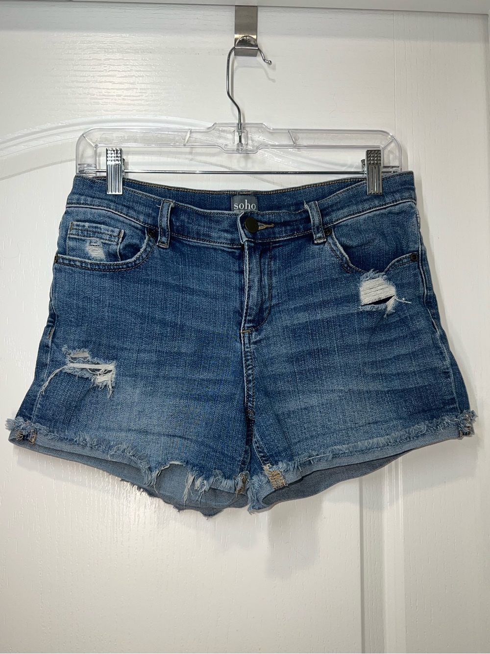 Soho New York & Company Mid Rise Cuffed Denim Shorts Medium Wash Women’s Size 4